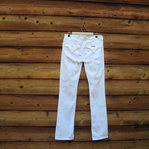 Hudson White Beth Baby Boot Cut Mid Rise Jeans 29 X 34 - Picture 9 of 13